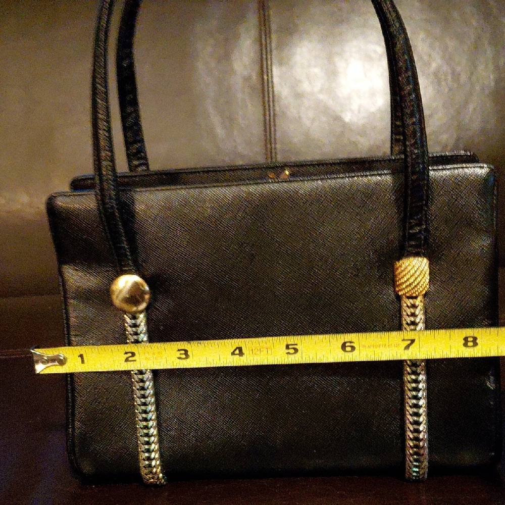 SUMMER SALE Koret Vintage Black and Gold Shoulder Bag - Picture 7 of 9